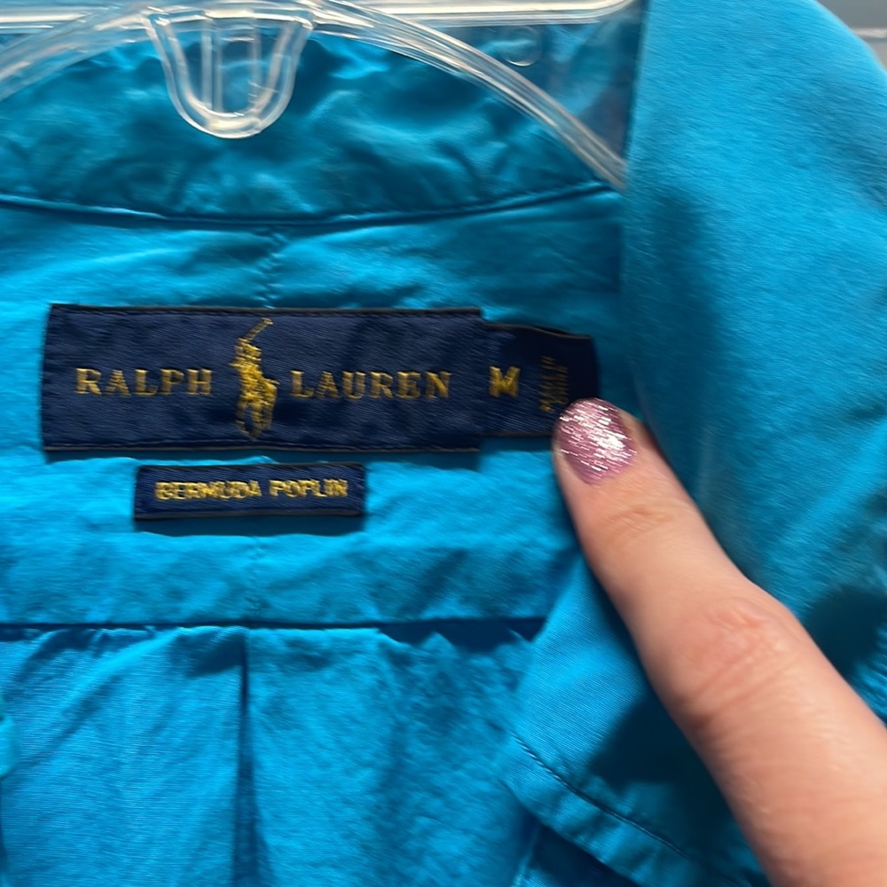 Long Sleeve Button Down Polo, Size Medium - image 3